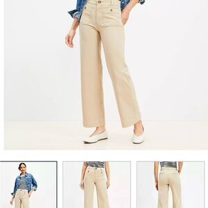 LOFT Beige Wide-Leg Pants